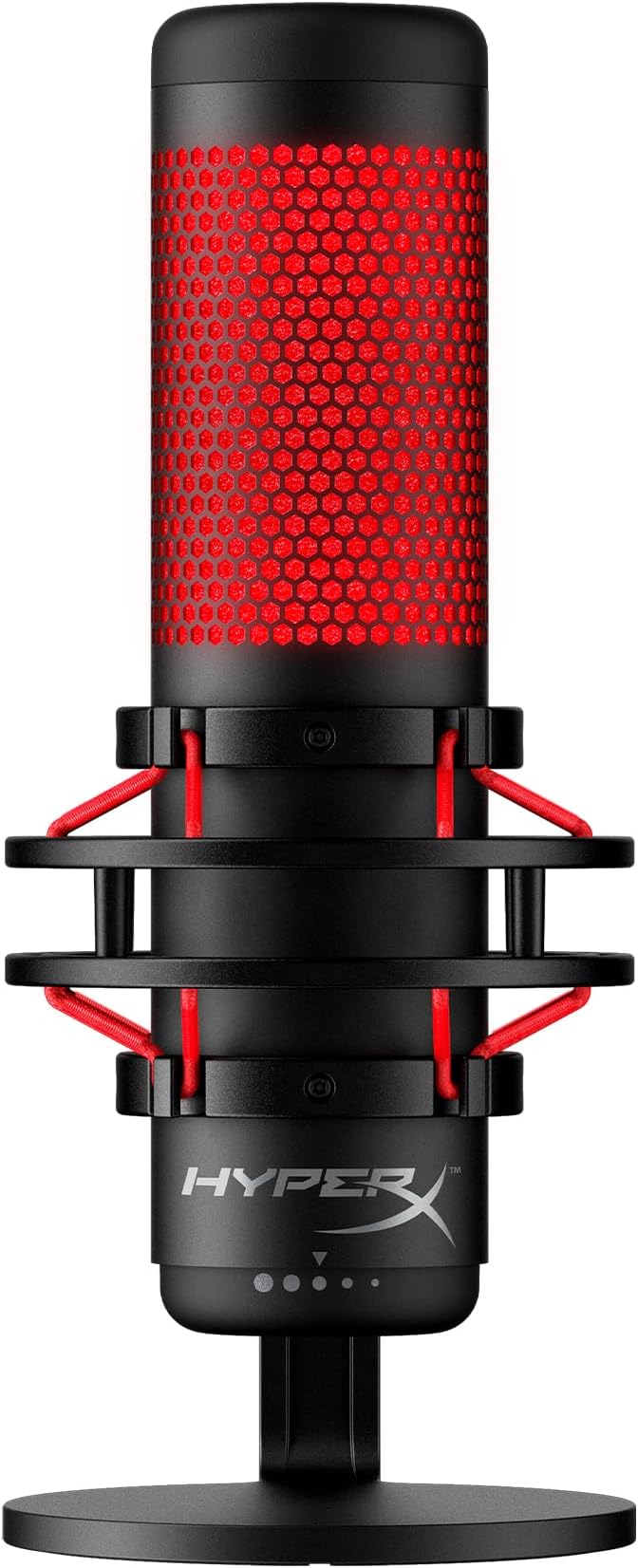 Microfone HyperX QuadCast USB (vários padrões, anti-ruído)