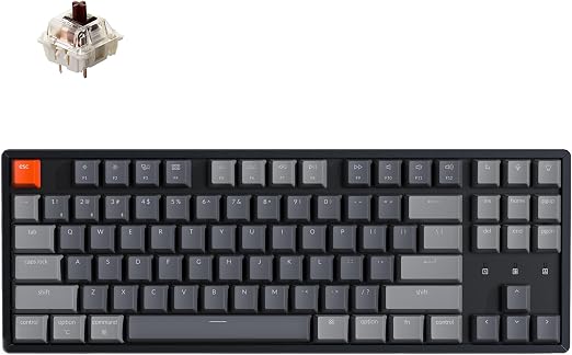 Teclado Keychron K8 (TKL, Gateron Brown, alumínio)