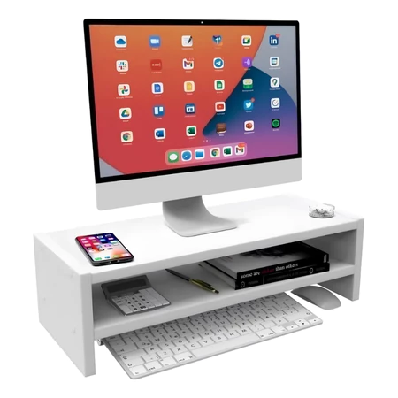 Base para Monitor de MDF 52cm - Apoio Ergonômico (Monitor/Notebook/TV)